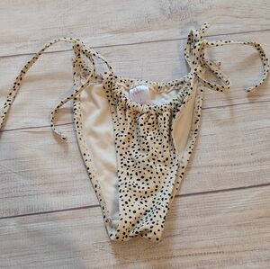 Xhilaration black and Cream Polka Dot Cheeky String Bikini Bottoms Size Small
